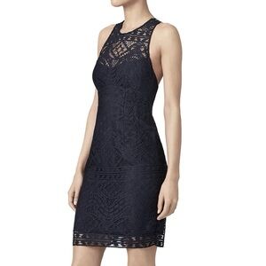 Nanette Lepore Cross the Back Elegant Black Lace Dress